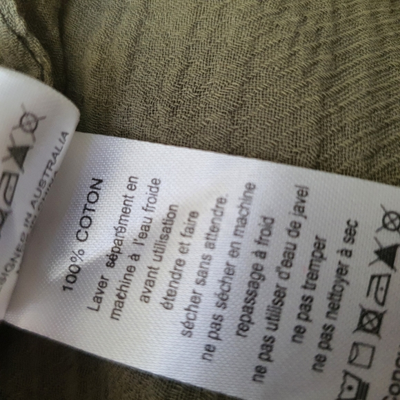 Seafolly Khaki Green Beach Cover Up Boyfriend Shirt Oversized Size M - Picture 10 of 14